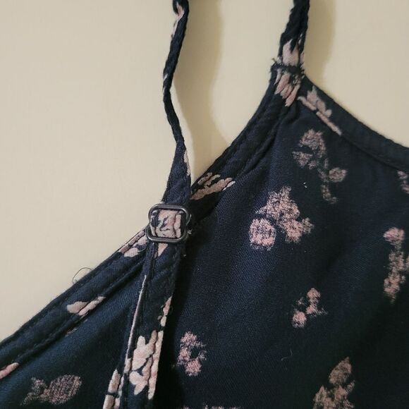 Billabong Navy Floral Swing Cropped Tank Top with Ruffles - Picture 11 of 15